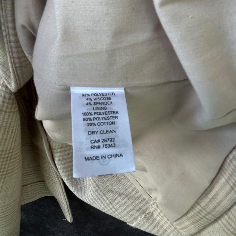 House of Harlow 1960 Womens Tan Windowpane Blazer Jacket XS Professional Classy - Picture 8 of 14